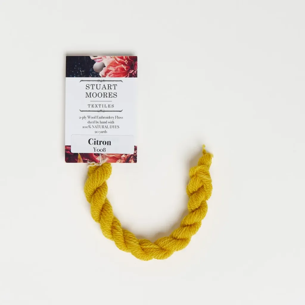 [Y008-W] Natural Dyed Wool Floss - Citron