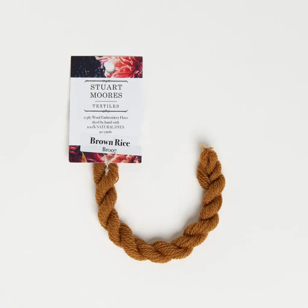[BR007-W] Natural Dyed Wool Floss - Brown Rice