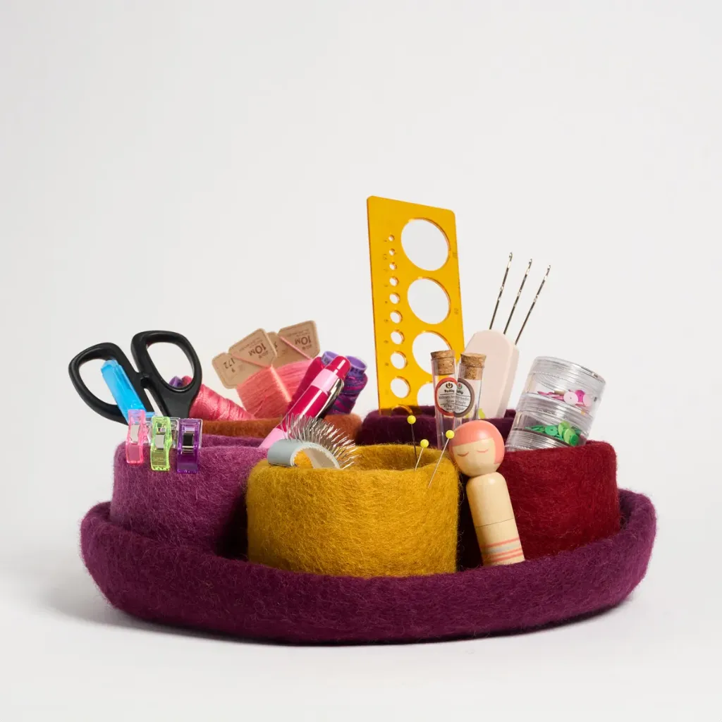 [FWTPS_PLUM] Felted Wool Tidy Pod Set (Plum)