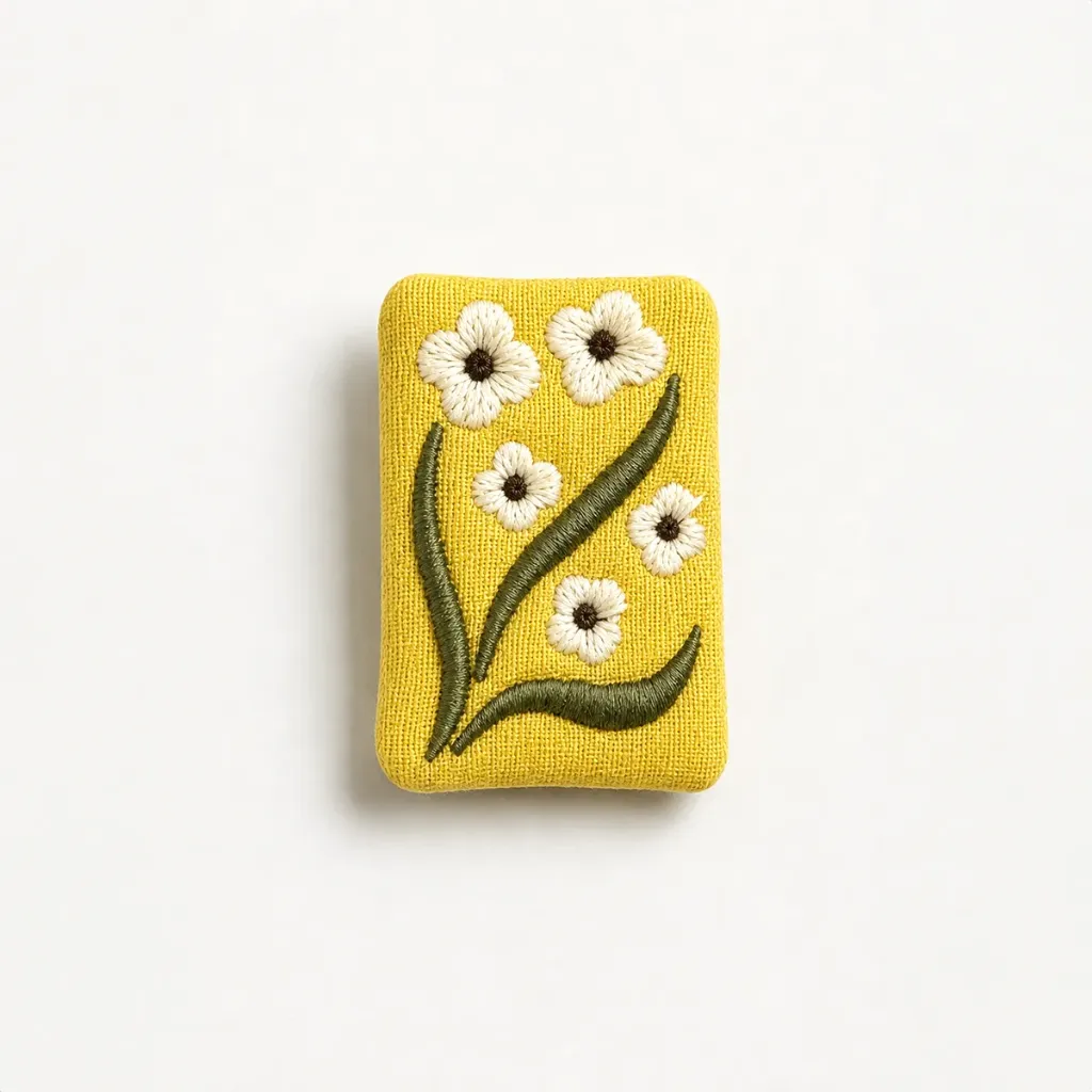 [FLB_FOUR] Floral Embroidered Brooch