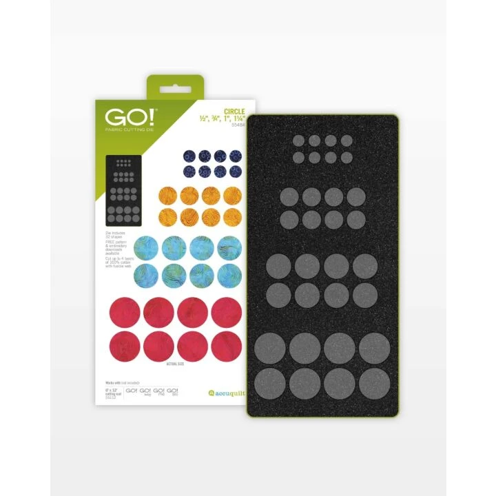 [GO_CIRD-55484] Pre Order: AccuQuilt GO! Circle - 1/2", 3/4", 1", 1 ¼" Die