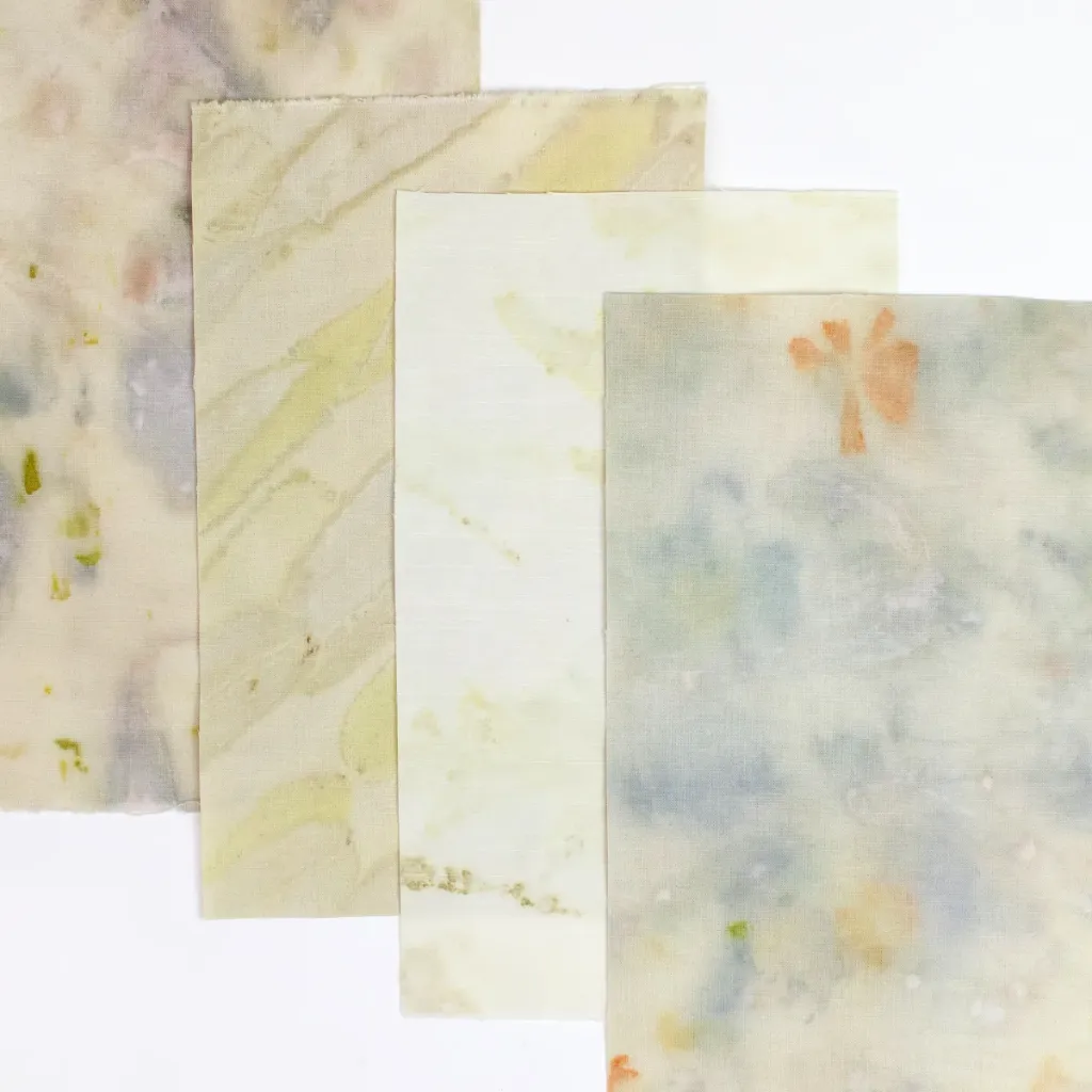 [ECOBLENDB_32-04] Eco Print Cotton-Linen Blend Bundle, Fat 1/32
