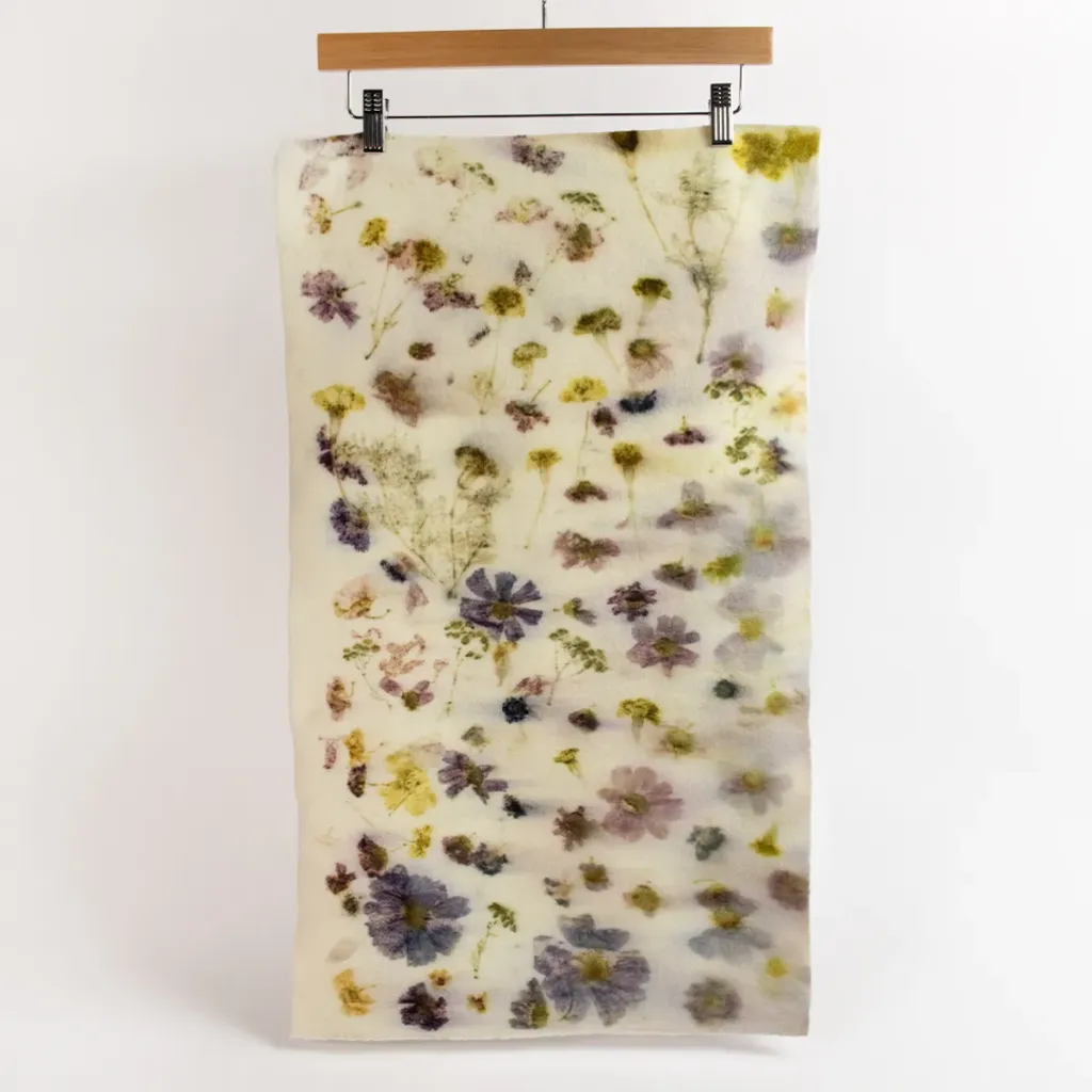[HDWECO-034] Eco Print Wool Fat 1/4 - Mixed Wildflowers