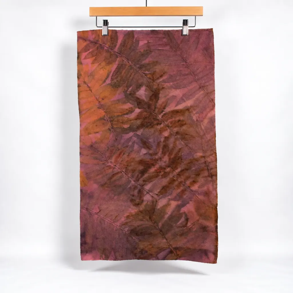 [HDWECO-036] Eco Print Wool Fat 1/4 - Sumac & Cochineal
