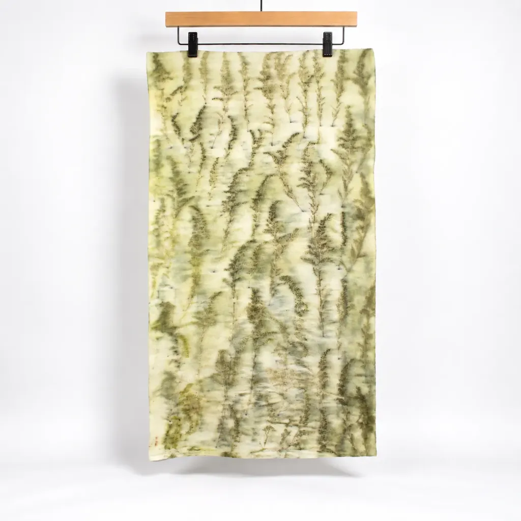[HDWECO-039] Eco Print Wool Fat 1/4 - Goldenrod & Iron