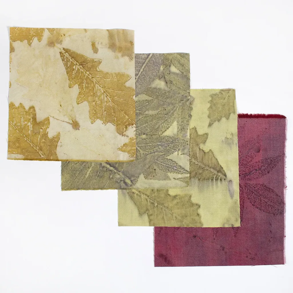 [ECOBLENDB_32-05] Fat 1/32 Eco Print Wool-Cotton Blend Bundle