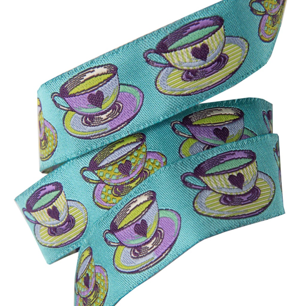 [RBYD_TK73-1] Ribbon Yardage- Tea Time Blue