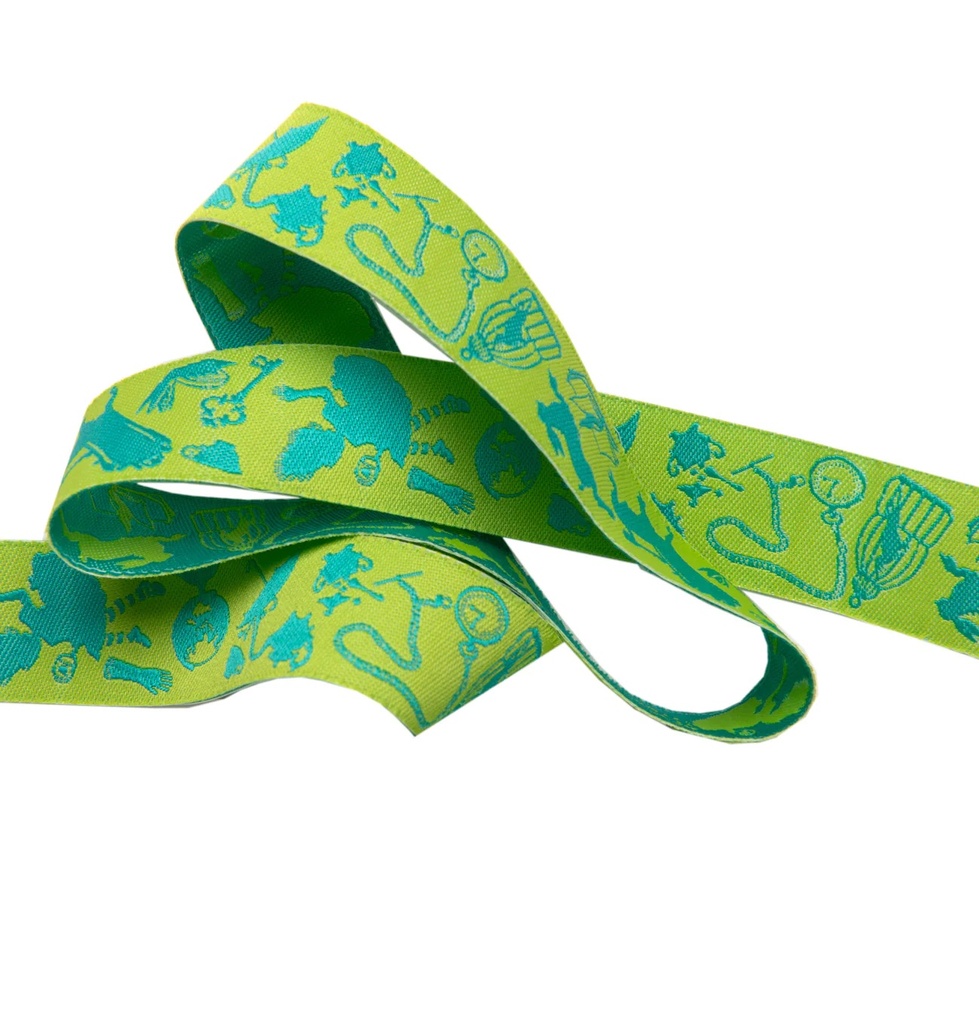 Ribbon Yardage - Down The Rabbit Hole Green