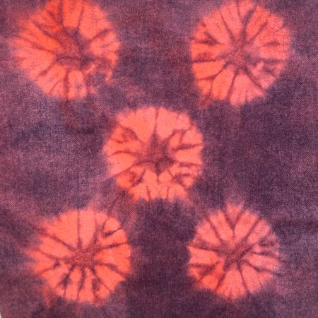 Hand Dyed Shibori Wool - Precious Coral