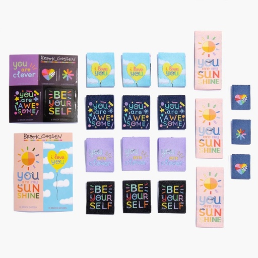 [KMWL-LE-GPBR22] "Going Places", 18 PK Woven Labels + 7 pk Stickers