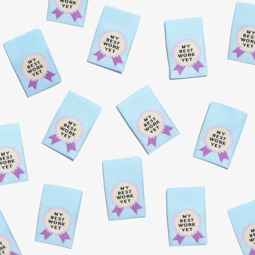 [KMWL-MBWY-22] "My Best Work Yet" Woven Labels, 10pk