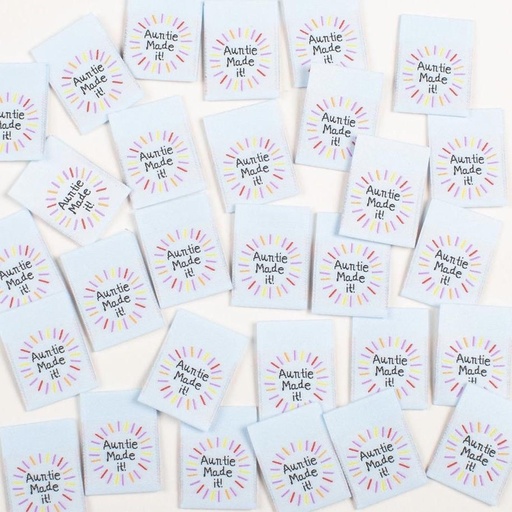 [KMWL-S11-AMI] "Auntie Made It" Woven Labels, 8pk