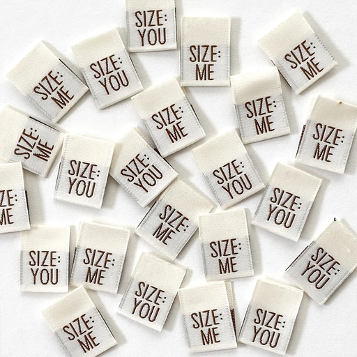 [KMWL-S9-SMY] ​"Size: Me/You" Woven Labels, 8pk