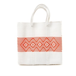 [NOT_0300811-S] Mercado Bag Diamond Line White/Orange