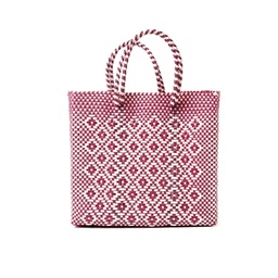 [NOT_0103111-S] Mercado Bag Rombo Metallic Pink/White