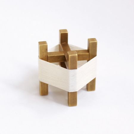 [C45-192] Cohana, Small Brass Spool, White