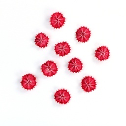 [APQ_ORF-4] Crimson, 10 Pack, 9/16" Ombre Ribbon Flowers