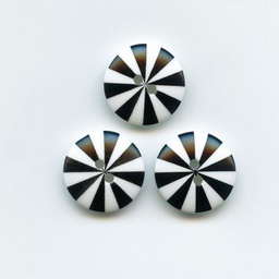 [BPK_15R-BW] Kaffe Fassett, 15mm Radiate - Black & White Button Pack