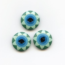 [BPK_15S-GB] Kaffe Fassett, 15mm Star Flower - Green & Blue Button Pack