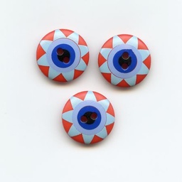 [BPK_15S-OB] Kaffe Fassett, 15mm Star Flower - Orange & Blue Button Pack