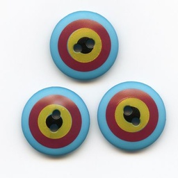 [BPK_20T-TRO] Kaffe Fassett, 20mm Target - Teal, Red, Orange Button Pack