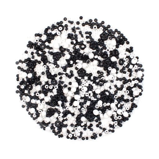 [BWBV_12D] Vial of Black and White Beads