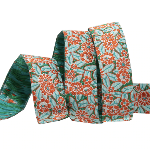 [RBYD_AB12-2] Ribbon Yardage - Orange Camellia