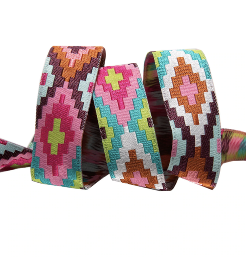 [RBYD_AB06-2] Ribbon Yardage - Pink Spirit Weave