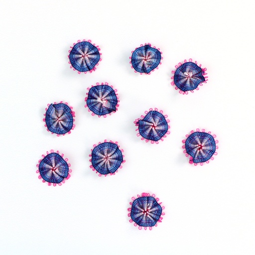 [APQ_ORF-9] Anemone, 10 Pack, 9/16" Ombre Ribbon Flowers