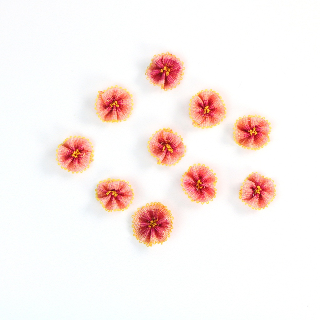Poppy, 10 Pack, 9/16 Ombre Ribbon Flowers