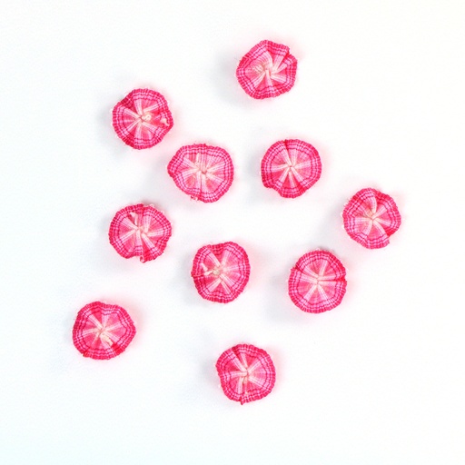 [APQ_ORF-12] Cosmos, 10 Pack, 9/16" Ombre Ribbon Flowers