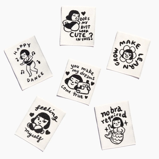 [KMWL-L-02-006] "Feeling Yourself" Woven Labels, 6pk