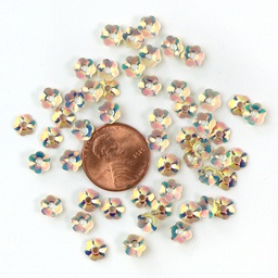 [S61] 8mm Flower Sequins,  Antique Pink with Green Copper Lights