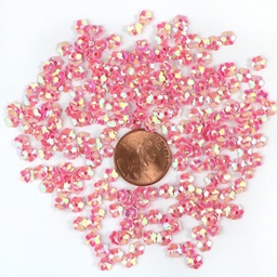 [S85] 6mm Flower Sequins, Pink with Gold Lights