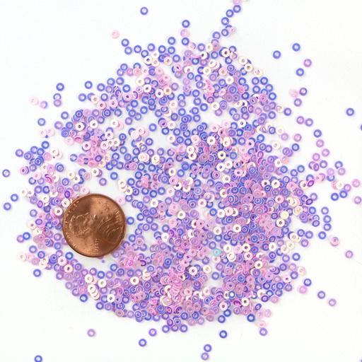 [S15] 2mm Flat Sequins, Pink Purple with Deep Pink & Blue Lights