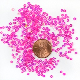 [S14] 2mm Flat Sequins, Opaque Cerise with Multi Lights