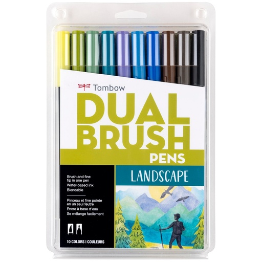 [TB56169]  ​​​Landscape, 10pk Dual Brush Pen Art Markers