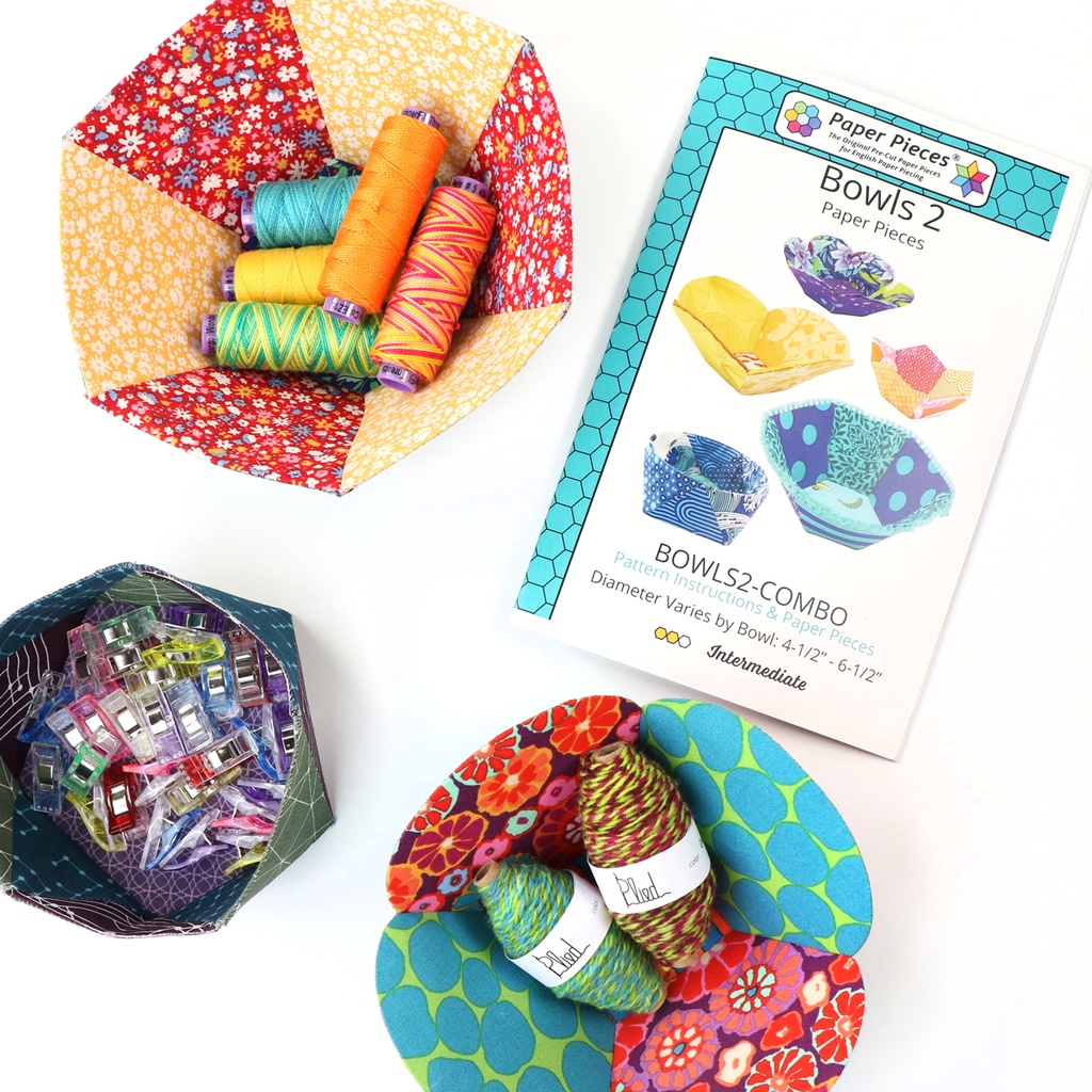 Paper Pieces Bowls 2 Pattern | Sue Spargo Folk Art Quilts
