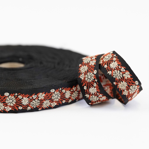 [RBYD_100019-19-H] Ribbon Yardage - Cream Flower Meadow