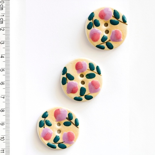 [L515] Pink Floral Buttons