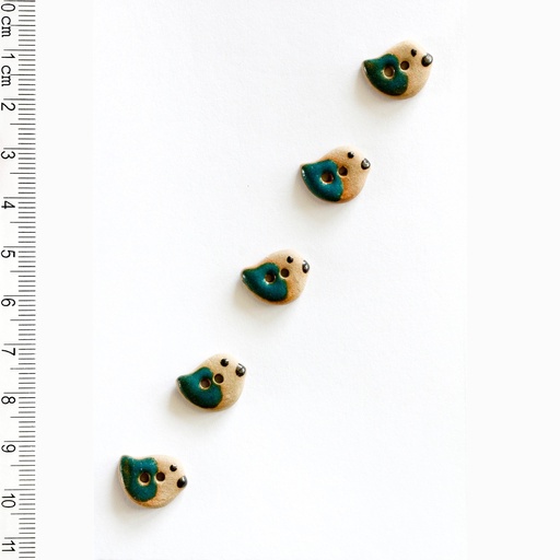[L547] Teal Bird Buttons
