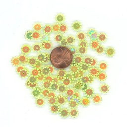[S137] 10mm Snowflake Sequins, Yellow & Lime Lights