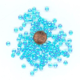 [S101] 6mm Flower Sequins, Pale Blue with Blue Lights