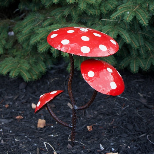 [ZIMG8] Recycled Metal Mushroom Garden Stake