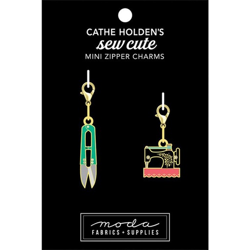 [CH119] Snips & Sewing Machine Zipper Pull, 2ct