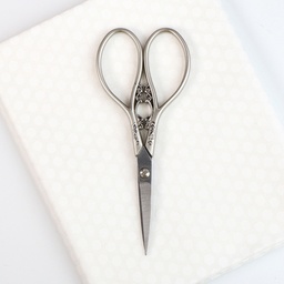 [FTD-S2] Floral Teardrop Scissors, Silver