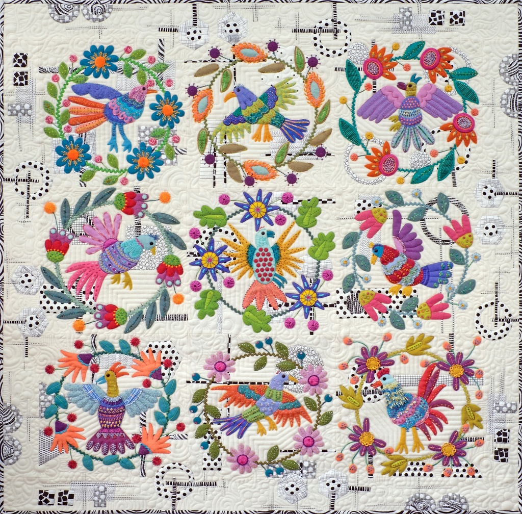 Sue Spargo Folk-art Quilts - Beautiful Sand Dollar piece created