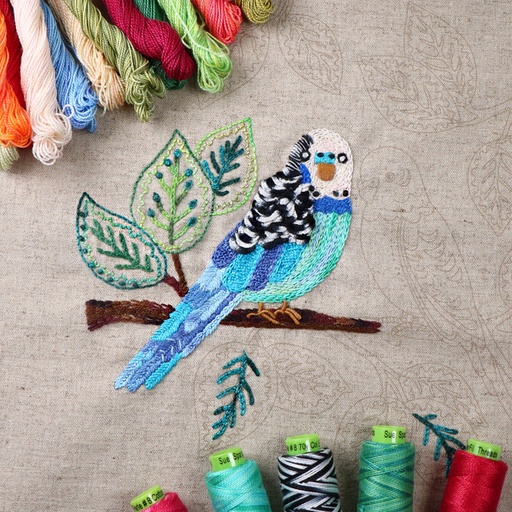 ​​Budgie Boogie Embroidery Panel