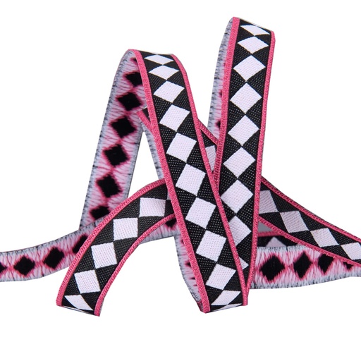 [ME36-1] Ribbon Yardage - Diamond with Pink Edge