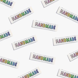 [KMWL-HR-23] ​"Handmade" Rainbow Woven Labels, 6pk